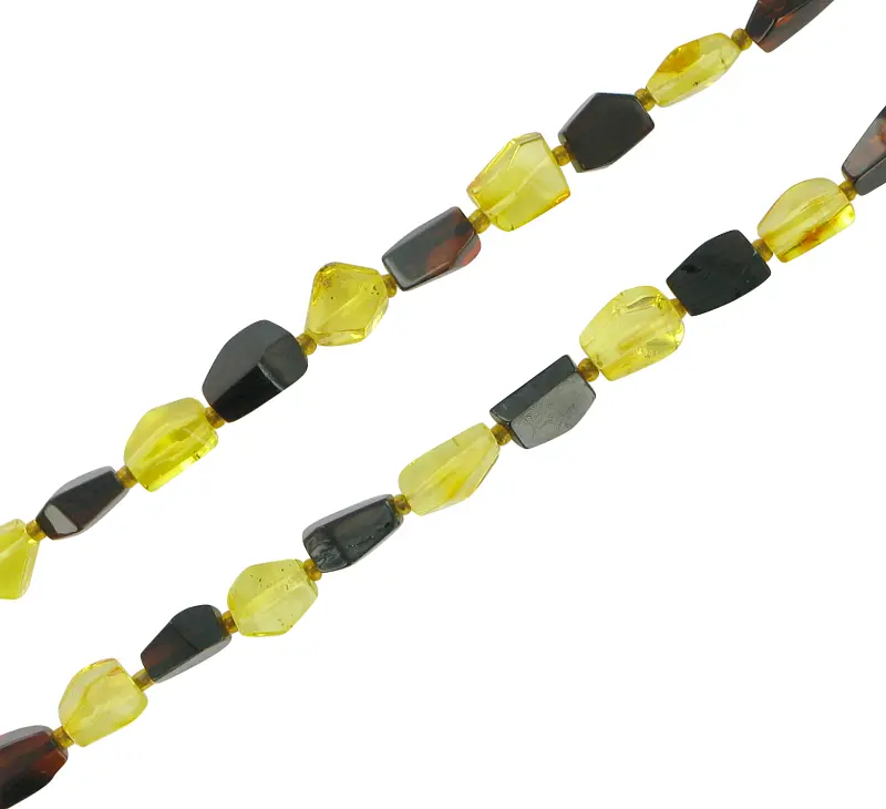 Artikelbild 2 des Artikels “Kette „Oliven schwarz-gelb“ mit Bernstein “