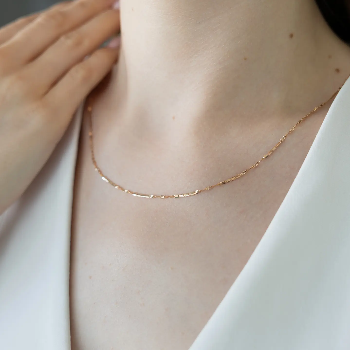 Product image 2 of the product “Chain “Plate Chain with Twisted Elements” in 585 Rose Gold ”