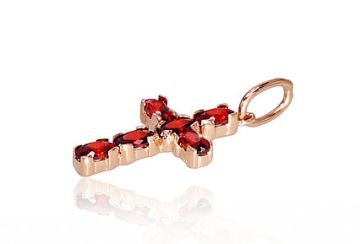 Pendant in Red Gold 585° - Garnet 