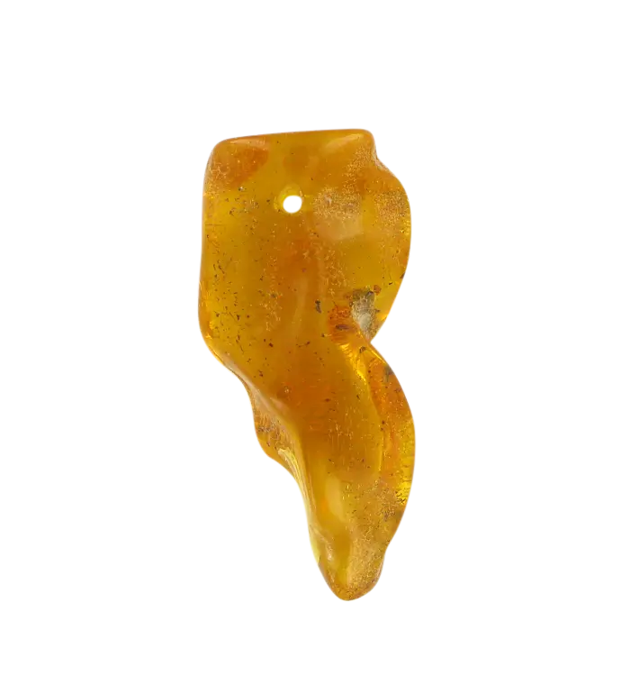 Product image 3 of the product “Pendant “Rough Stone on Cord” with Amber, Length 58 mm ”