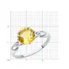 Artikelbild 3 des Artikels “Damenring „Großer runder Citrin“ aus 925 Silber mit Zirkonia und Citrin “