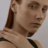 Изображение 3 товара «Серьги-подвески «Солитер на цепочке, красный» из серебра 925 пробы с синтетическим рубином »