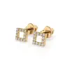 Artikelbild 3 des Artikels “Ohrstecker „Offenes Quadrat mit Steinen“ aus 585 Rotgold mit Brillanten “
