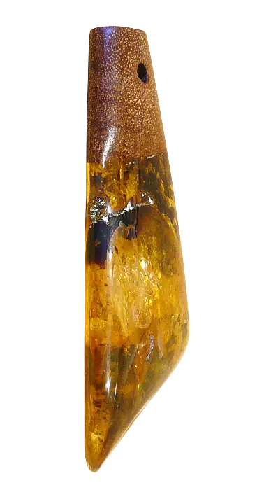 Product image 4 of the product “Pendant “Drop with Wood” with Amber ”