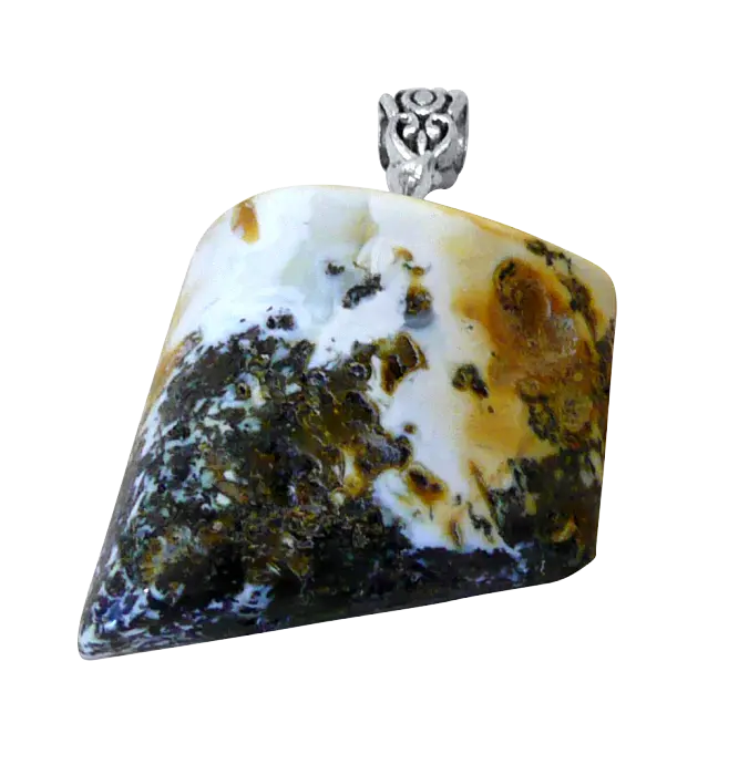 Product image 5 of the product “Pendant “Rough Stone with Ornamental Bail” with Amber ”