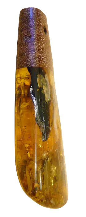Product image 5 of the product “Pendant “Drop with Wood” with Amber ”