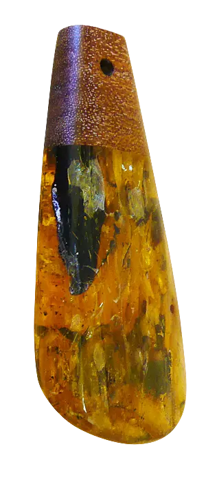 Product image 6 of the product “Pendant “Drop with Wood” with Amber ”