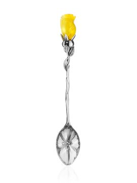 Silber Kinder Löffel 925° mit Bernstein 