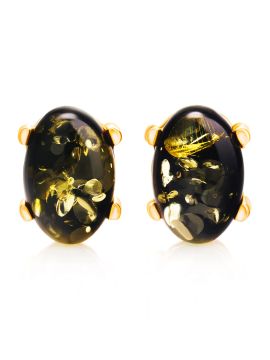 Ohrringe aus Silber 925° Rotgold vergoldet mit Bernstein 