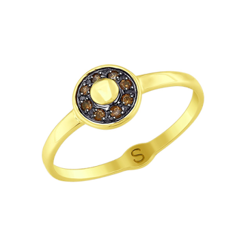 Lady´s ring in yellow and white gold of 585 assay value with zirconia 