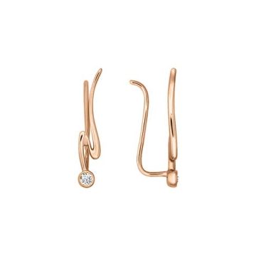 Серьги из красного золота 585 пробы с фианитами 