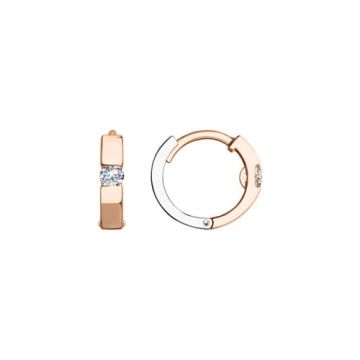 Серьги из красного золота 585 пробы с фианитами 