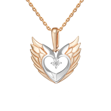 Pendants in red gold of 585 assay value with zirconia 