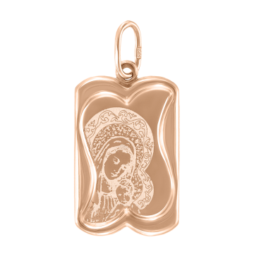 Icon pendant in red gold of 585 assay value 