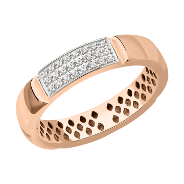 Damenring aus Rot/ Weißgold 585° mit Brillanten 