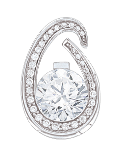 Серебряная подвеска 925 пробы. Вставка: Фианиты 