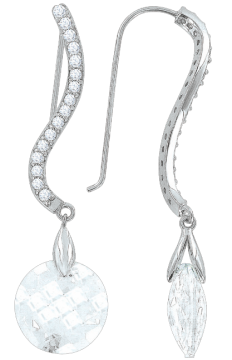 Серебряные серьги 925 пробы, вставка фианиты 