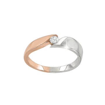 Damenring aus Rot/ Weißgold 585° mit Brillanten 