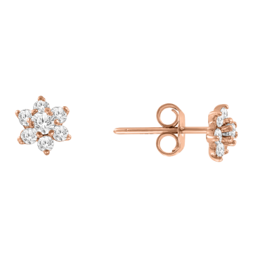 Серьги из красного золота 585 пробы с фианитами 