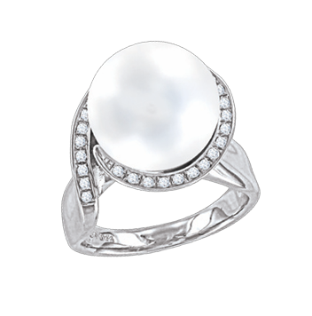 Damenring aus 925er Sterling Silber mit Perle, Zirkonia 