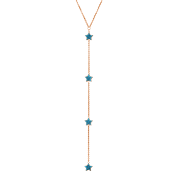 Collier aus Silber 925° Rotgold vergoldet mit Türkis (Imitation) 