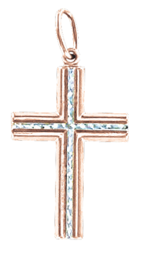 Cross from red gold of 585 assay value 