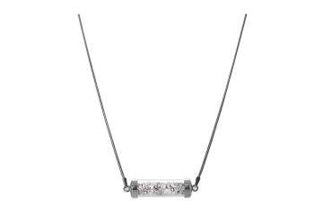 Silver necklace with jewelry glass 