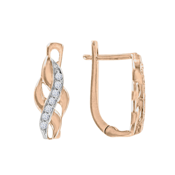 Ohrhänger aus Rotgold 585° mit Zirkonia 