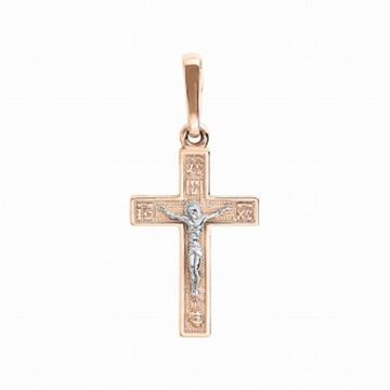 Cross from red gold of 585 assay value 