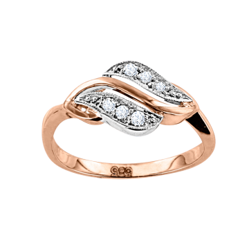 Damenring aus Rot/ Weißgold 585° mit Brillanten 