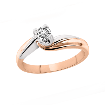 Damenring aus Rot/ Weißgold 585° mit Brillanten 