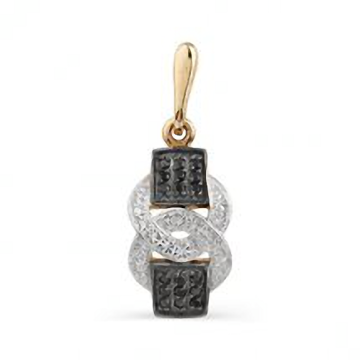 Pendant in red gold of 585 assay value with zirconia 
