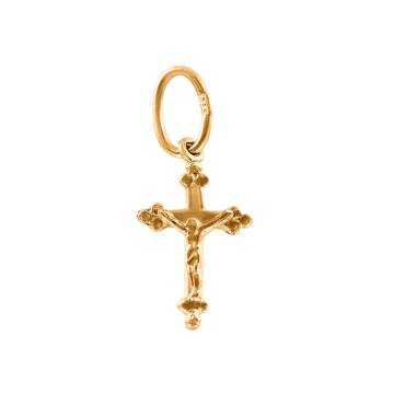 Cross made from yellow gold of 585 assay value 