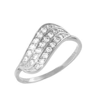 Weißgold 585° Damenring mit Zirkonia 