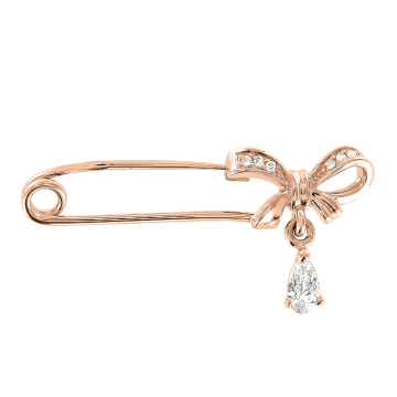 Rotgold 585 Brosche mit Zirkonia 