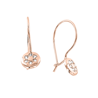 Серьги из красного золота 585 пробы с фианитами 