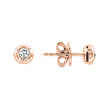 Earrings in red gold of 585 assay value with diamonds 