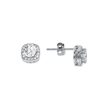 Серебряные серьги 925 пробы, вставка фианиты 