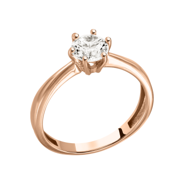 Damenring aus Rotgold 585° mit Zirkonia 