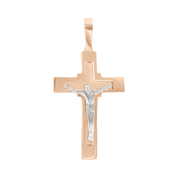 Cross from red gold of 585 assay value 