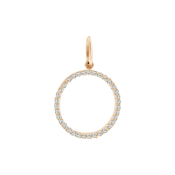 Pendant in red gold of 585 assay value with zirconia 