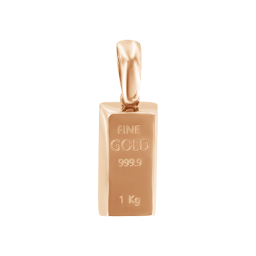 Pendant in red gold of 585 assay value 
