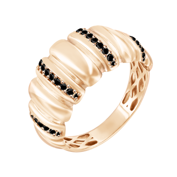 Lady´s ring in red gold of 585 assay value with zirconia 
