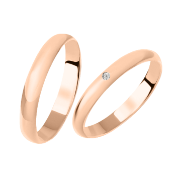 Trauring aus Rotgold 585° mit Brillanten 