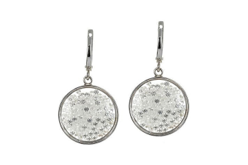 Ohrringe aus 925er Sterling Silber mit Schmuckglas 