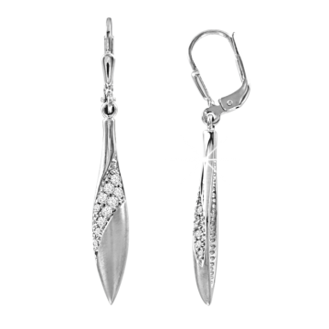 Серебряные серьги 925 пробы, вставка фианиты 