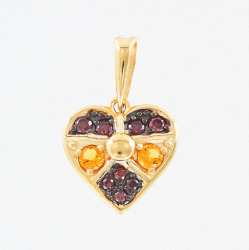 Pendants in yellow gold of 585 assay value with zirconia 