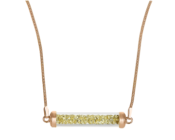 Kette mit Anhänger aus Silber 925° Rotgold vergoldet mit Schmuckglas 