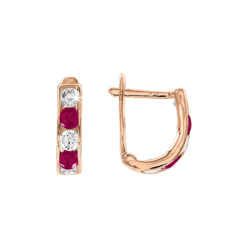 Серьги из красного золота 585 пробы с фианитами 
