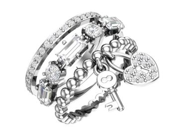 Damen-ring aus 925er Sterling Silber mit Zirkonia 